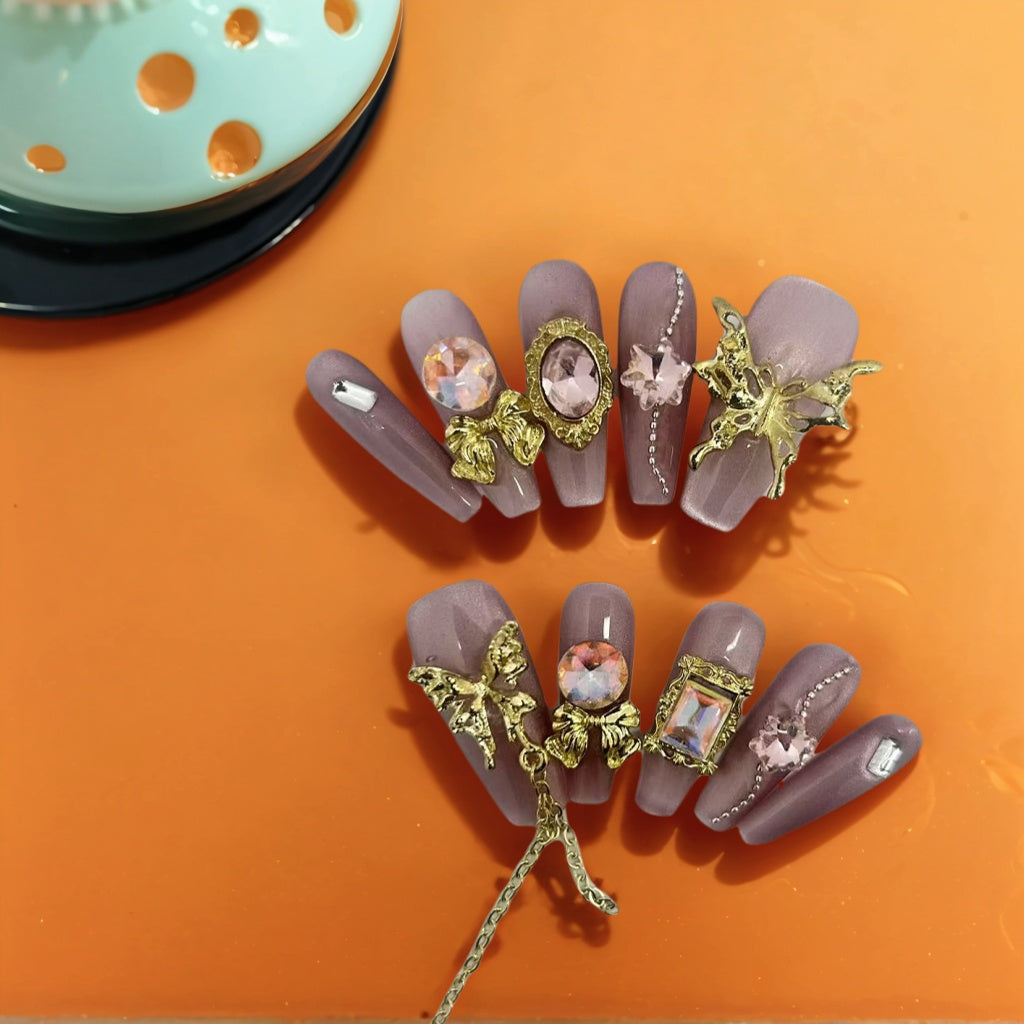 Pink Diamond with Golden Butterfly