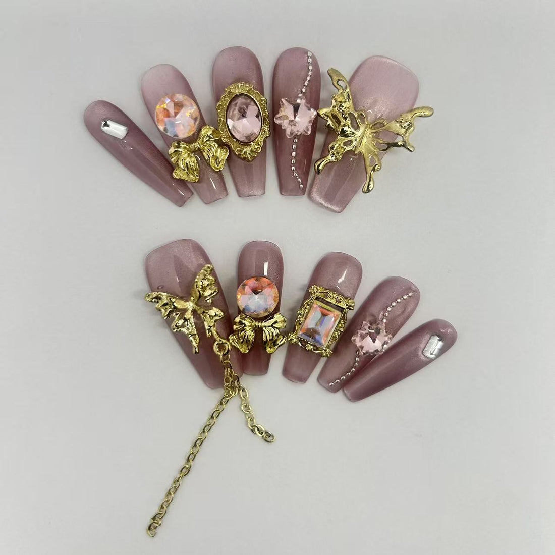 Pink Diamond with Golden Butterfly