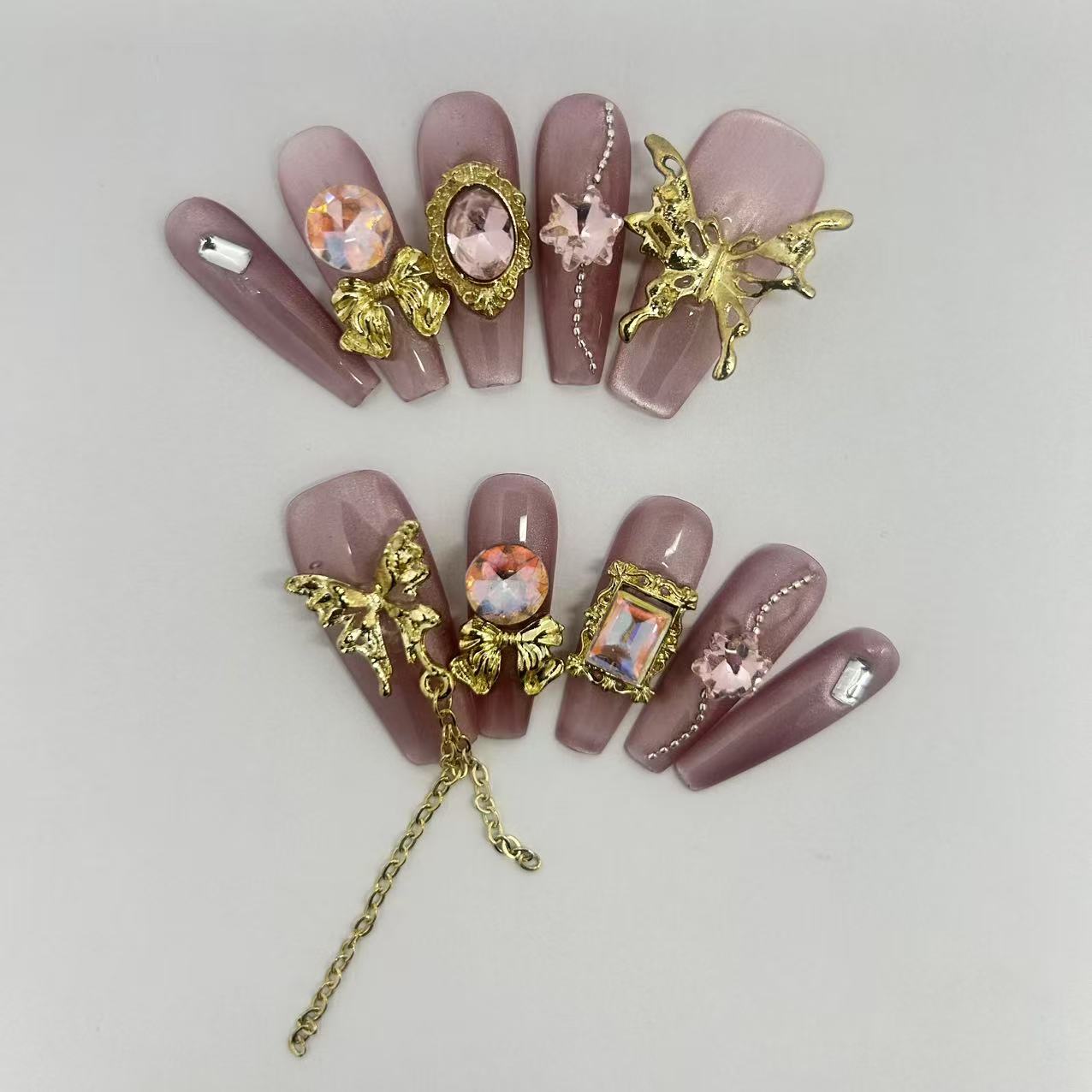 Pink Diamond with Golden Butterfly