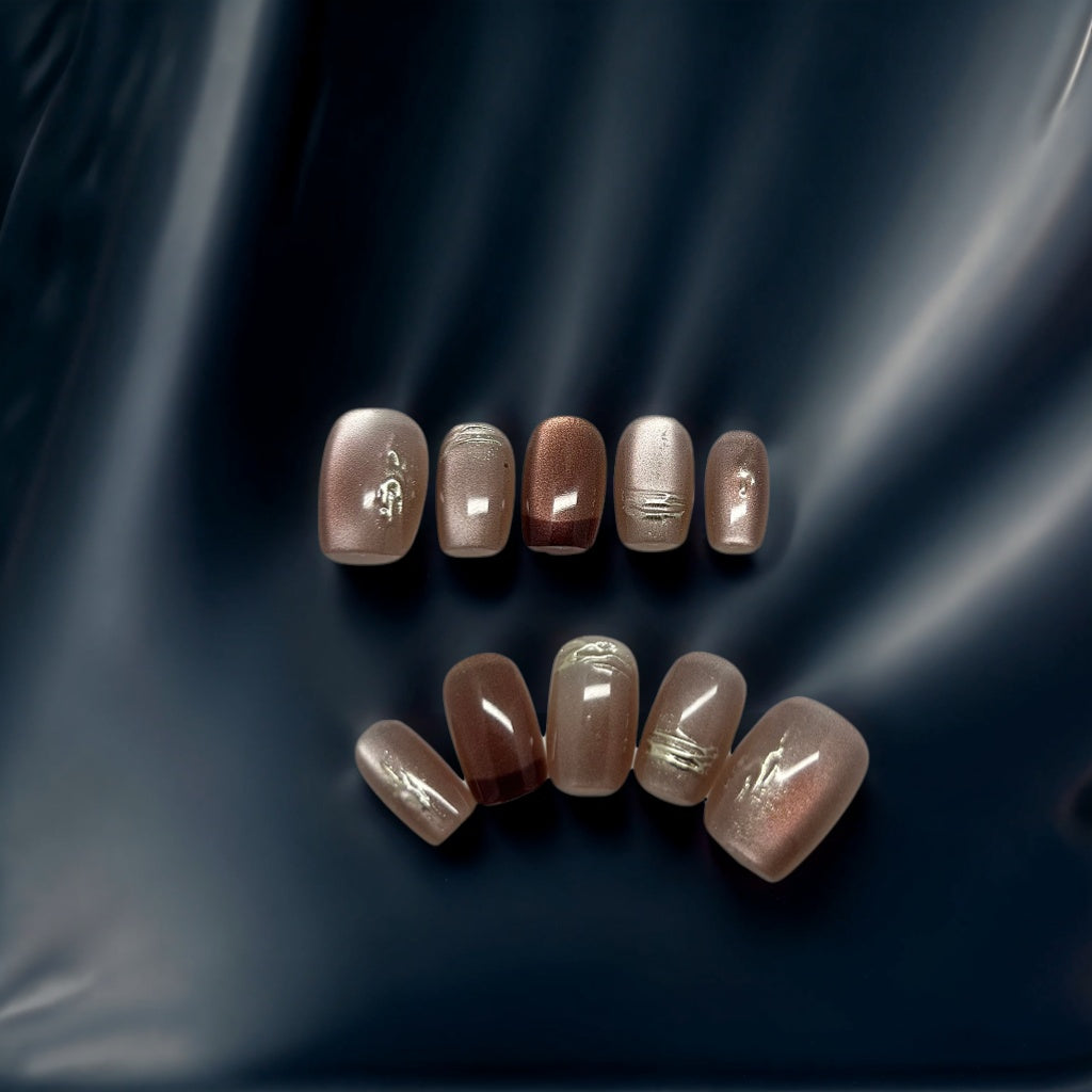 Dark Brown French Bronze Cateyes with Golden Liners