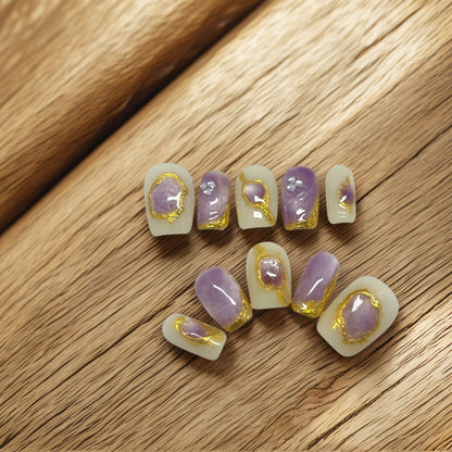 Golden Liners on Purple Cat Eye Mirror