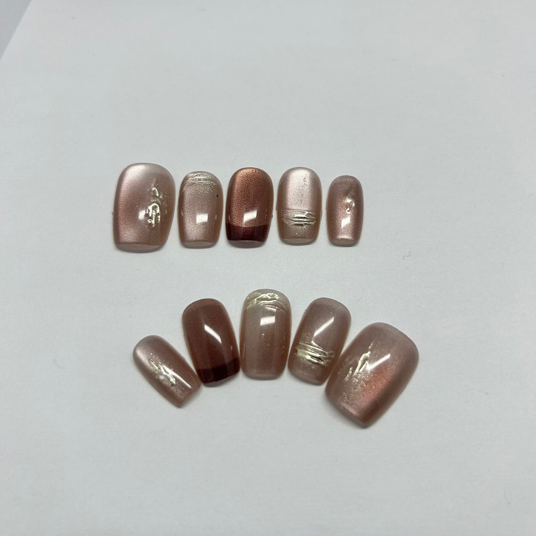 Dark Brown French Bronze Cateyes with Golden Liners