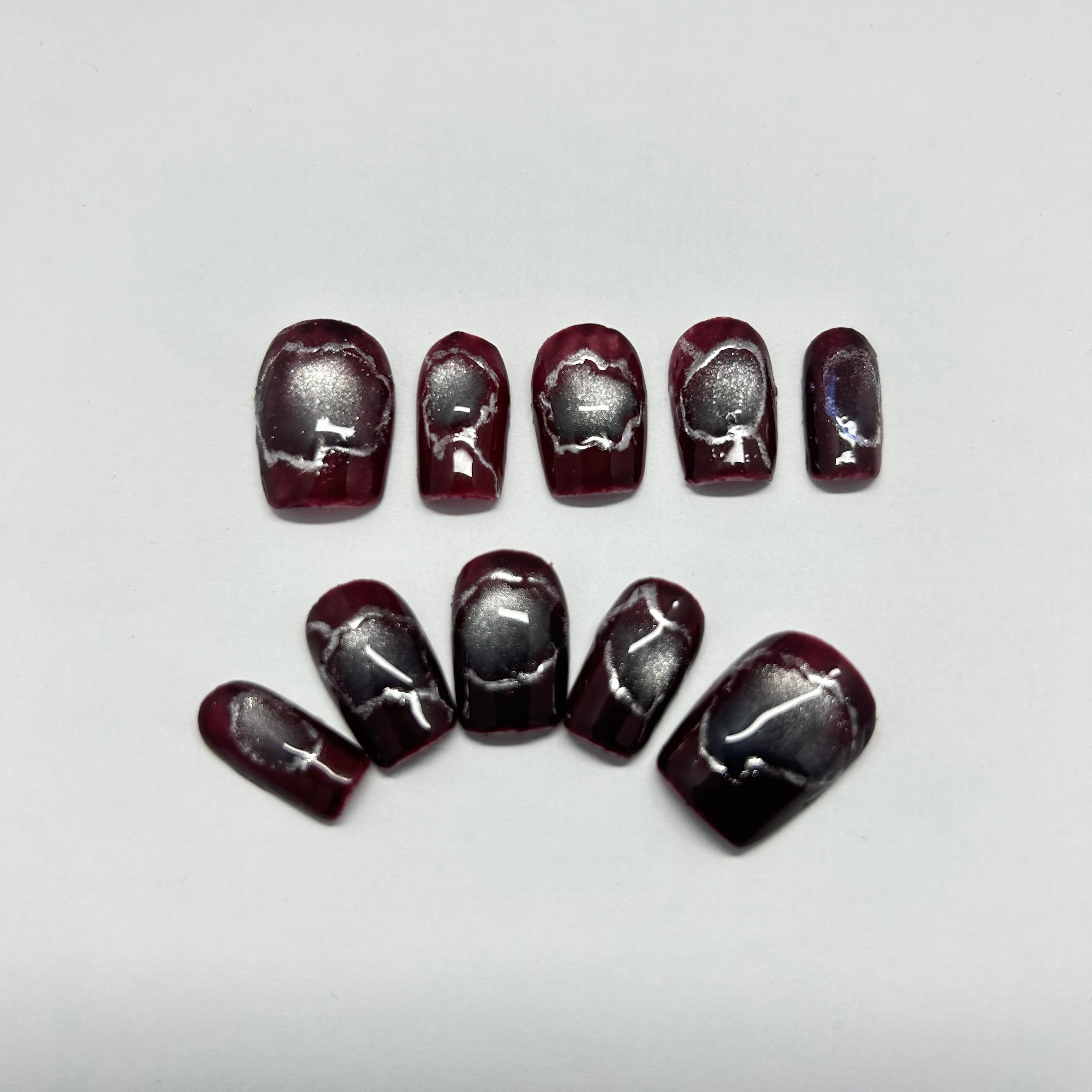 Dark Rose with irregular silver mirror