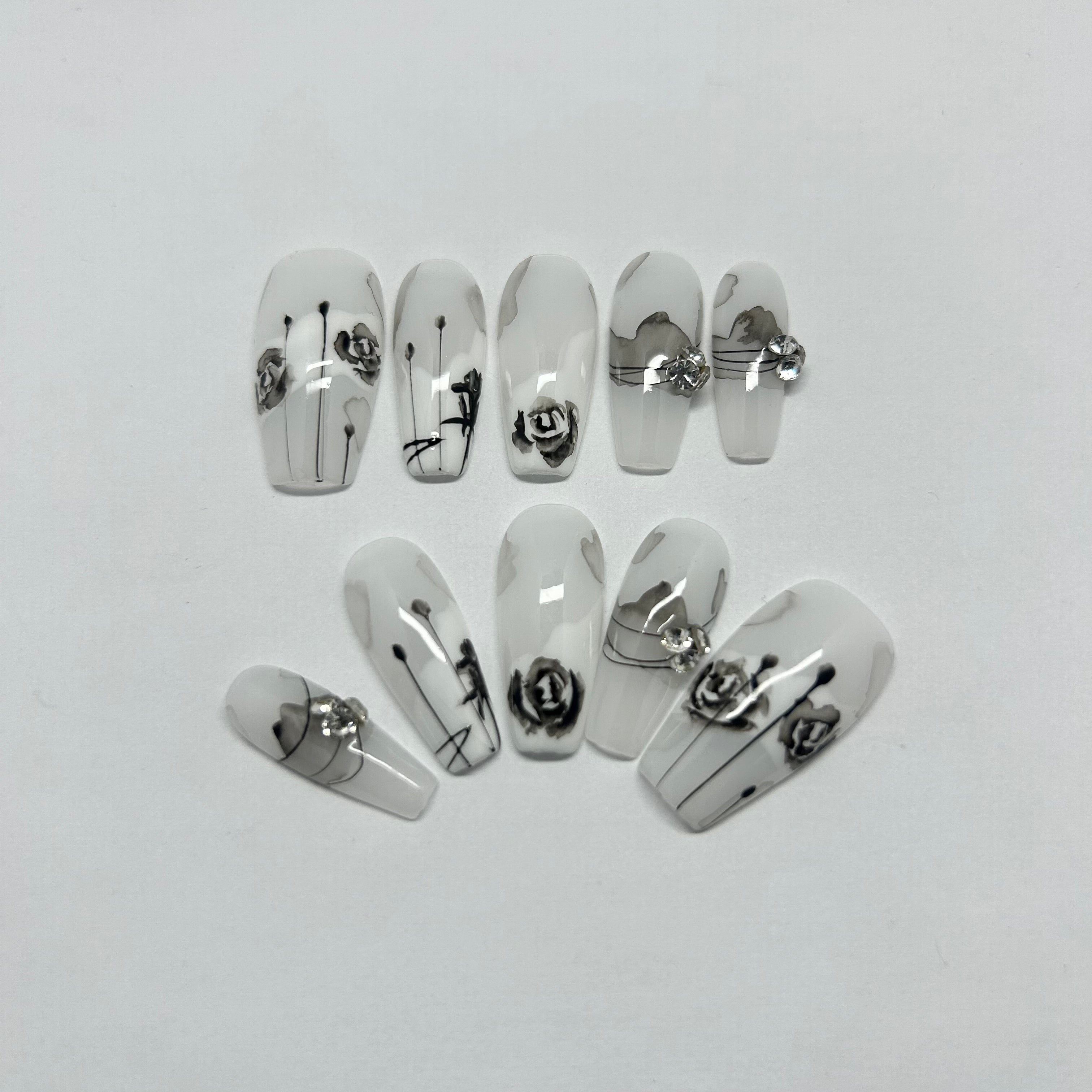 Black Camellia with Diamond