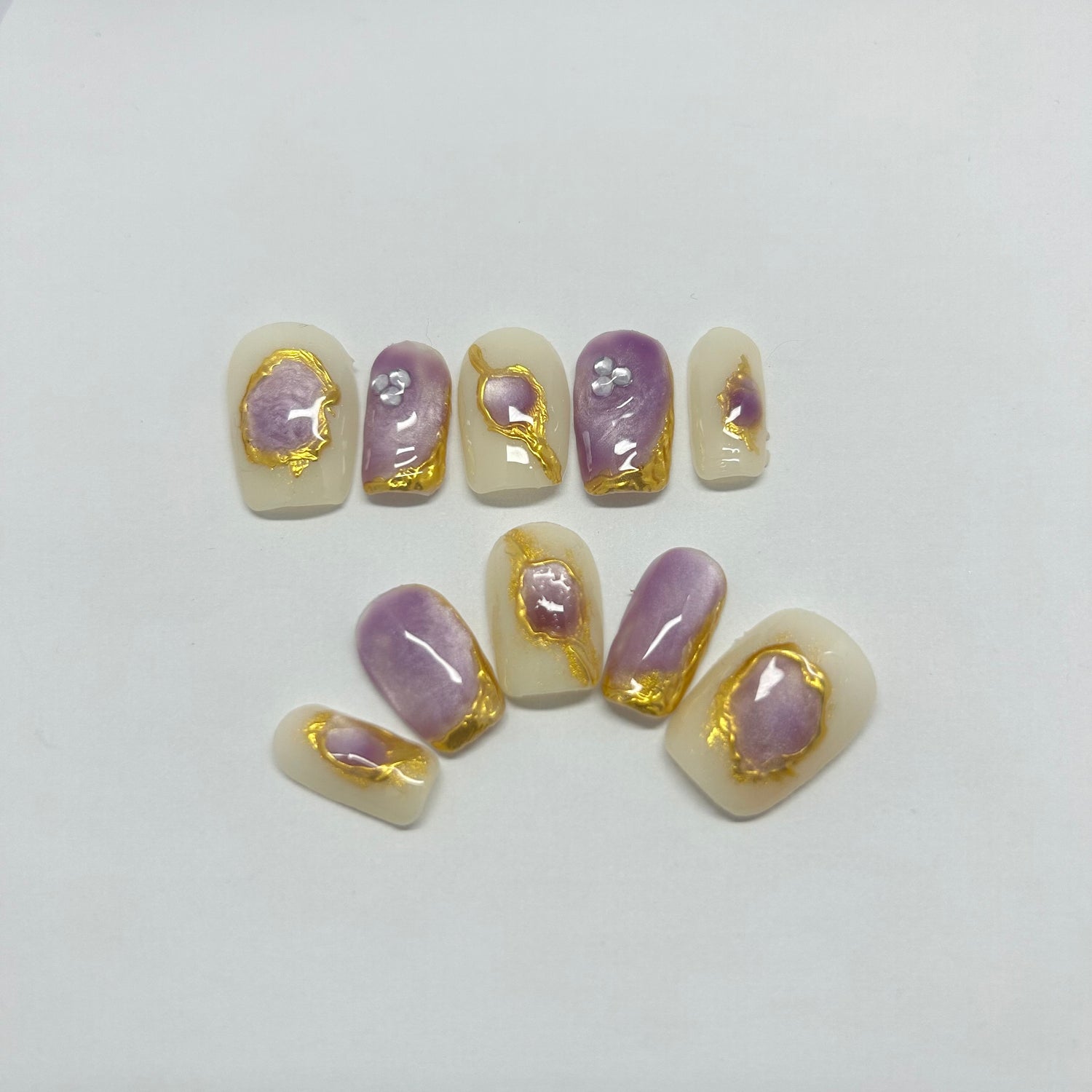 Golden Liners on Purple Cat Eye Mirror