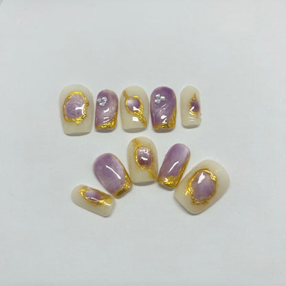 Golden Liners on Purple Cat Eye Mirror